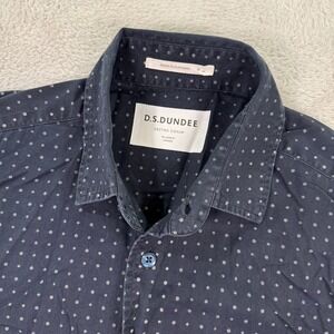 D.S. Dundee Polka Dot Shirt Short Sleeve Button Up Casual Mens Size 36 Small EUC